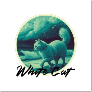White Cat Posters and Art